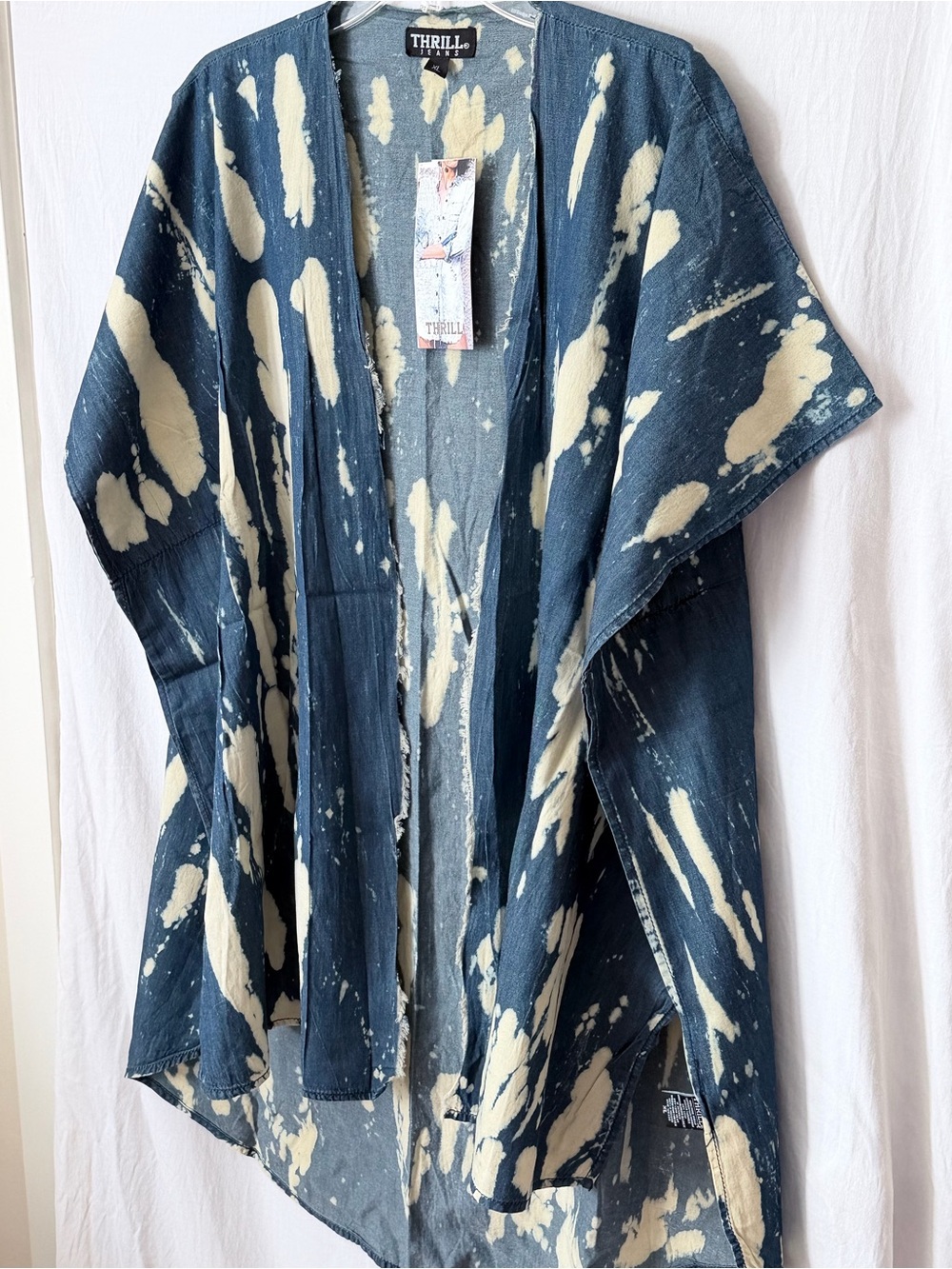 Acid Wash Denim Biker Kimono Made in India